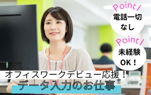 電話なしのデータ入力／大分駅近く